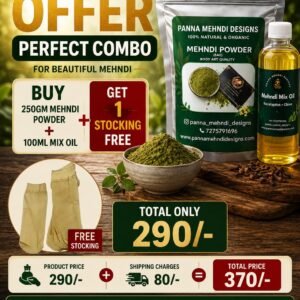 Buy 250gm Mehndi Powder & 100 Ml Mix Oil Get 1 Stocking Free